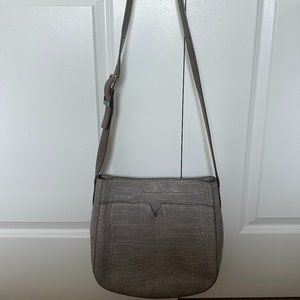 VINCE Crocodile Leather Embossed Crossbody Bag